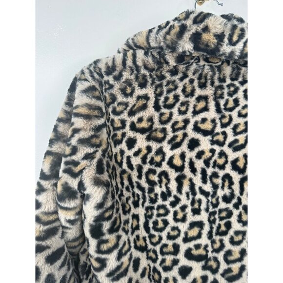 NEW Generation Love Romi Leopard Faux Fur Bomber Jacket Y2K Size XS Relaxed - Picture 5 of 5